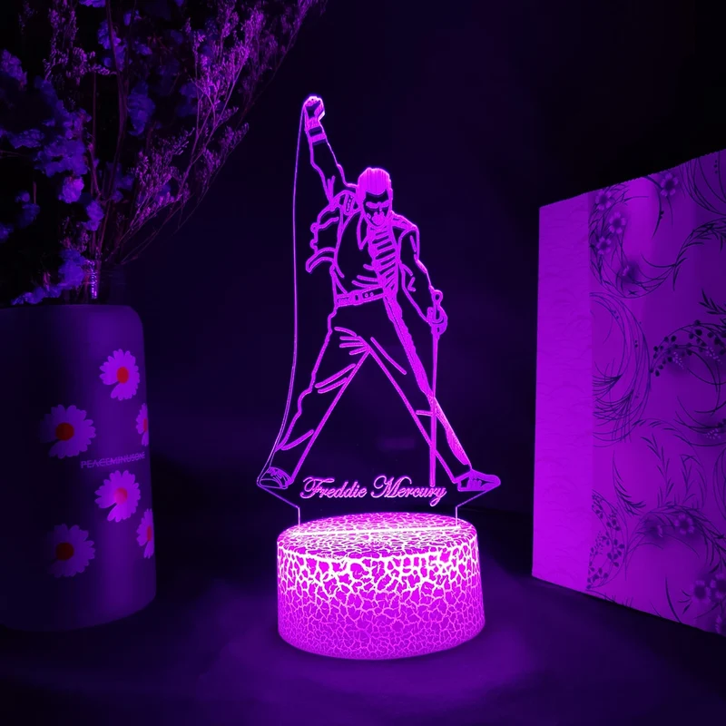 Freddie Mercury Queen Nachtlicht, Lampe mit Farbwechsel