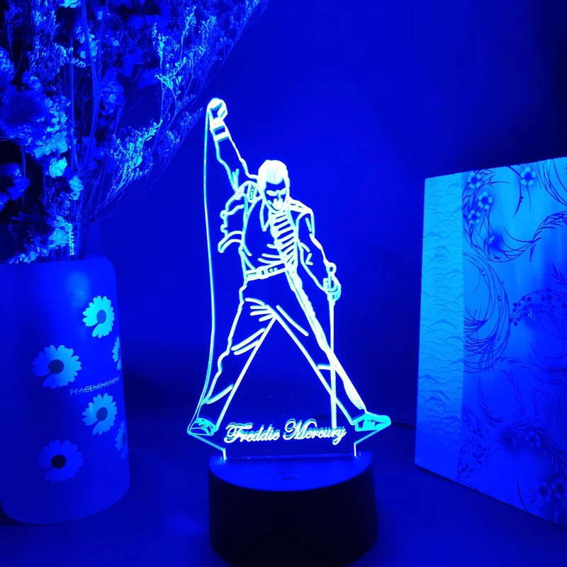Freddie Mercury Queen Nachtlicht, Lampe mit Farbwechsel