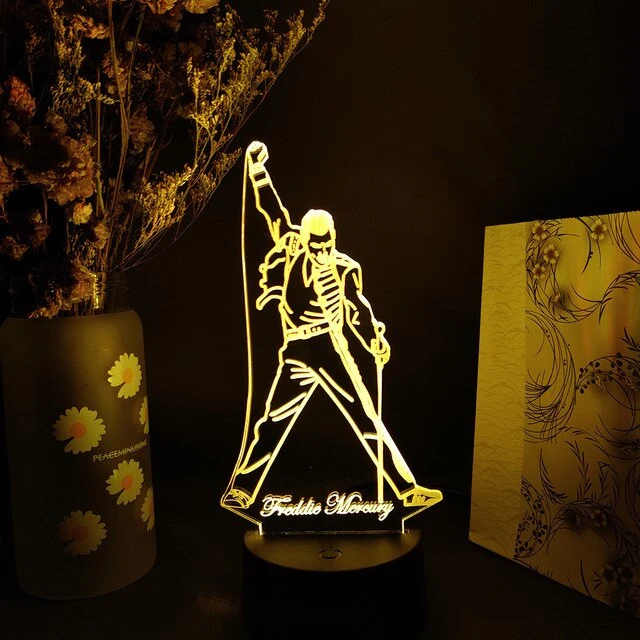 Freddie Mercury Queen Nachtlicht, Lampe mit Farbwechsel