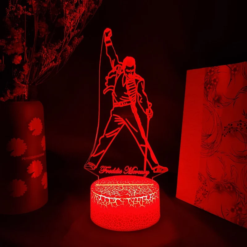 Freddie Mercury Queen Nachtlicht, Lampe mit Farbwechsel