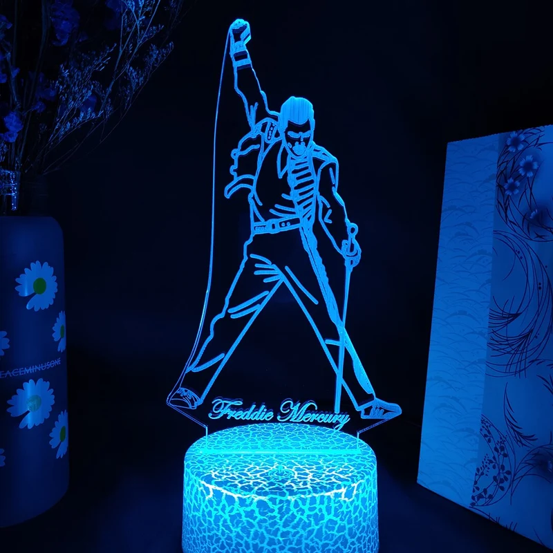 Freddie Mercury Queen Nachtlicht, Lampe mit Farbwechsel