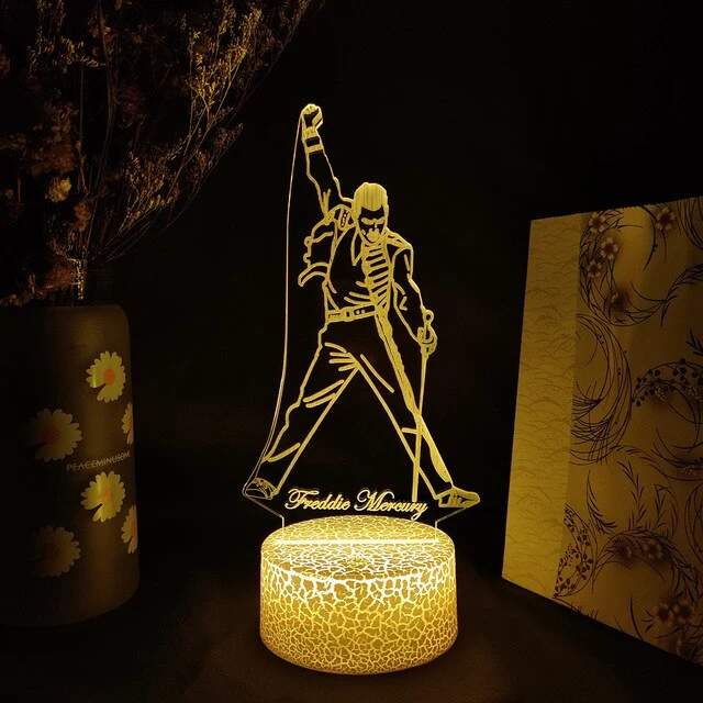 Freddie Mercury Queen Nachtlicht, Lampe mit Farbwechsel
