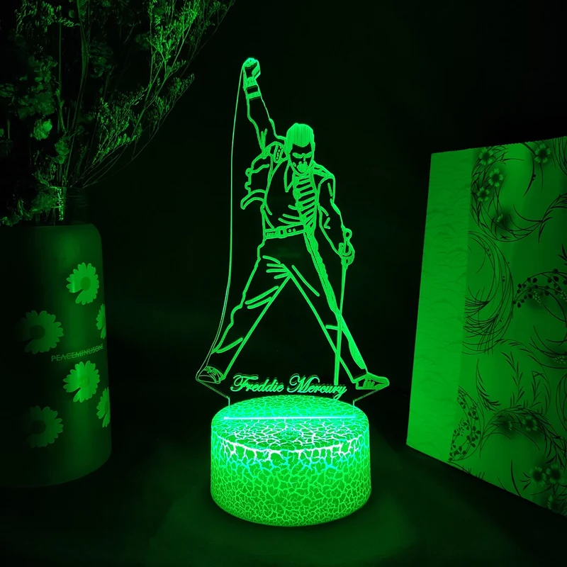 Freddie Mercury Queen Nachtlicht, Lampe mit Farbwechsel