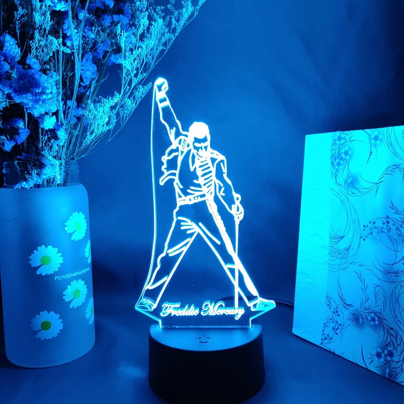 Freddie Mercury Queen Nachtlicht, Lampe mit Farbwechsel