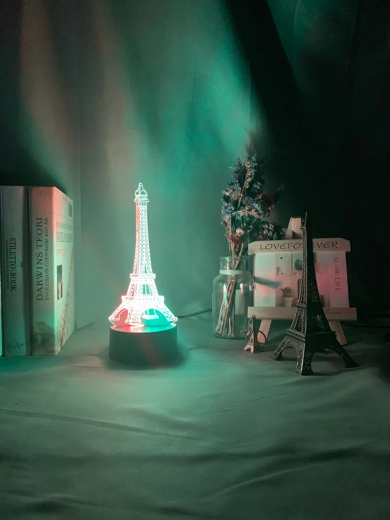 Eifeltum 3d Illusion Nachtlicht, Deko Lampe, LED Licht