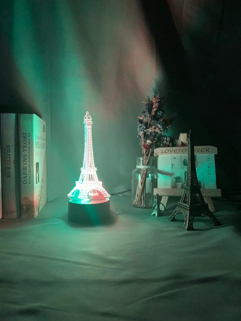 Eifeltum 3d Illusion Nachtlicht, Deko Lampe, LED Licht