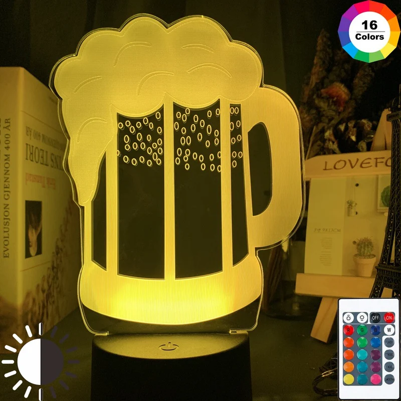 3D Nachtlicht in Bierglas Optik Oktoberfest Style