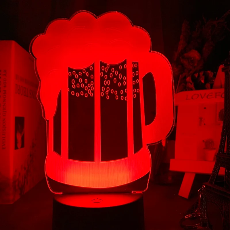 3D Nachtlicht in Bierglas Optik Oktoberfest Style