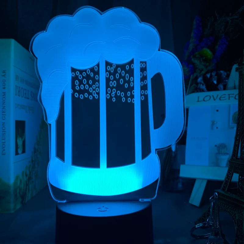 3D Nachtlicht in Bierglas Optik Oktoberfest Style