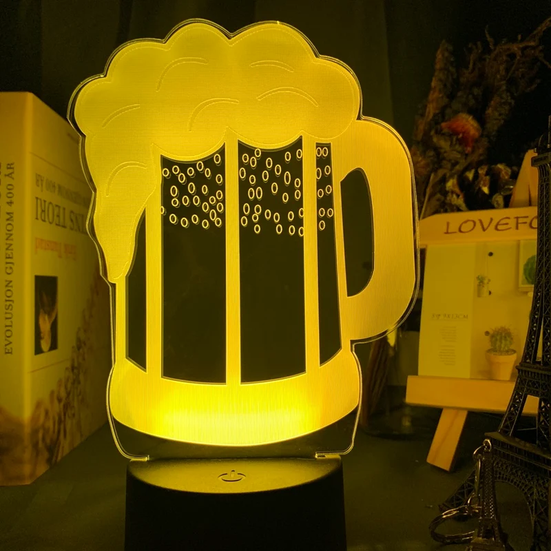3D Nachtlicht in Bierglas Optik Oktoberfest Style