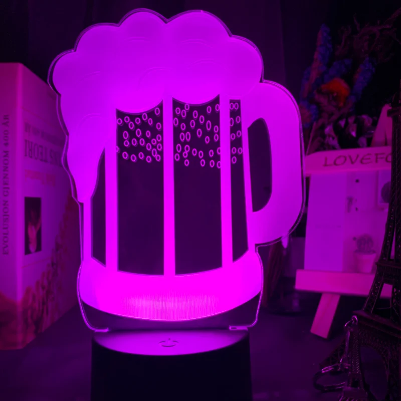 3D Nachtlicht in Bierglas Optik Oktoberfest Style