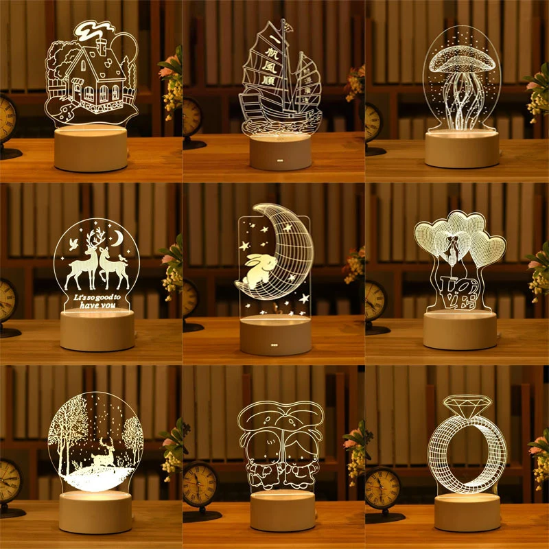 3D Lampe Deko Tischlicht in vielen verschiedenen Motiven