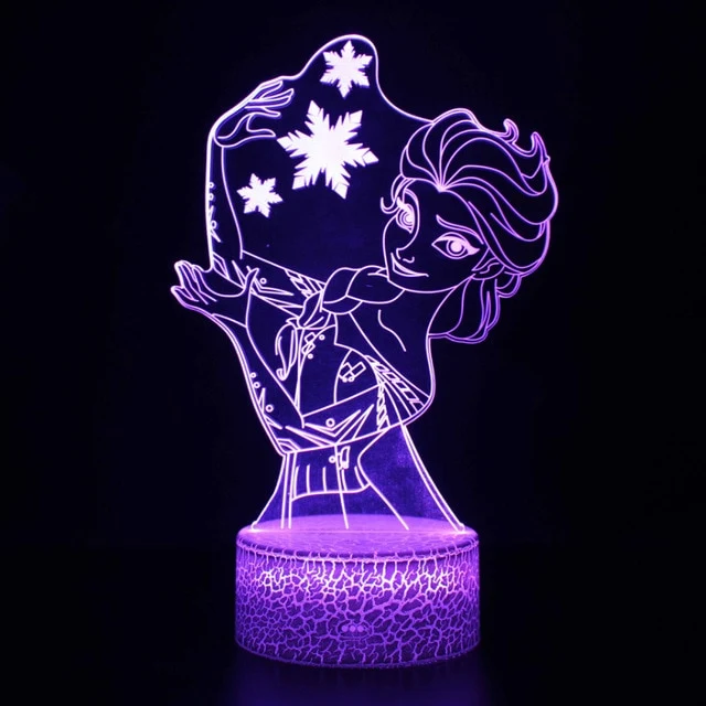 Frozen Elsa Anna Olaf Sven Nachtlicht, Nachtlampe, Licht mit 3D Effekt