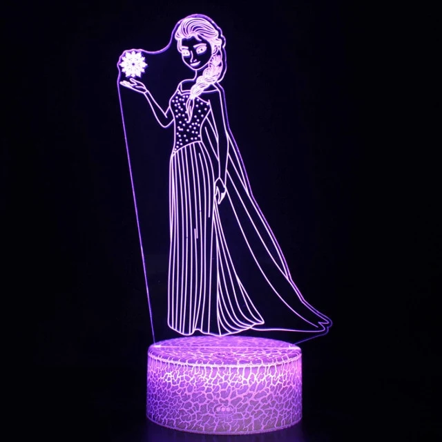 Frozen Elsa Anna Olaf Sven Nachtlicht, Nachtlampe, Licht mit 3D Effekt