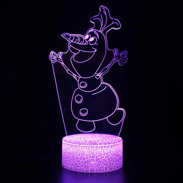 Frozen Elsa Anna Olaf Sven Nachtlicht, Nachtlampe, Licht mit 3D Effekt