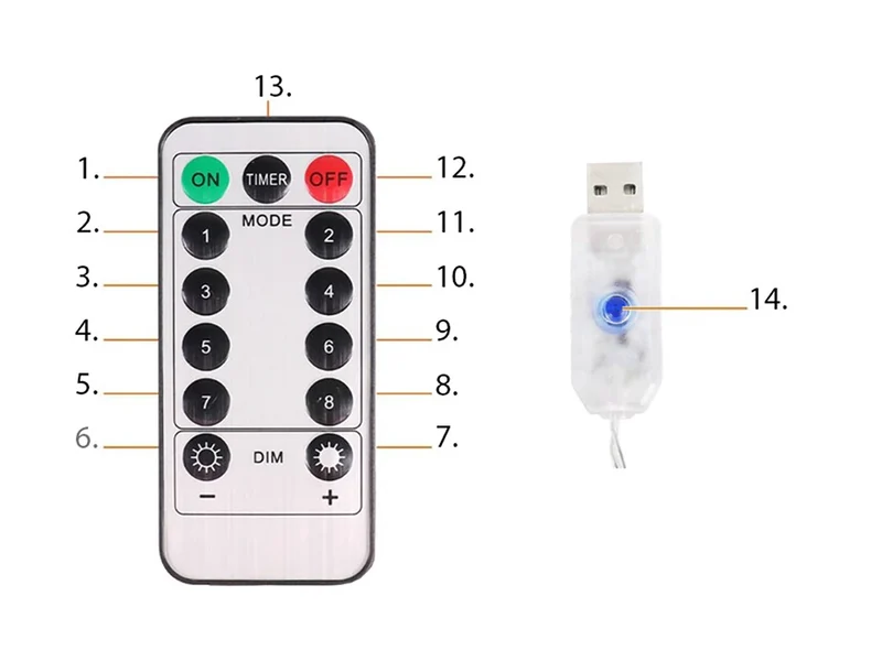 Mikro LED Lichtervorhang 300 LEDs 3x3m – USB Stromversorgung & Fernbedienung, kaltweiß