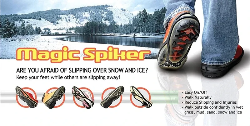 Schuhspikes Anti Rutsch Eiskrallen Wanderhilfe Gr. 35–39 M Spiraldraht - 1 Paar