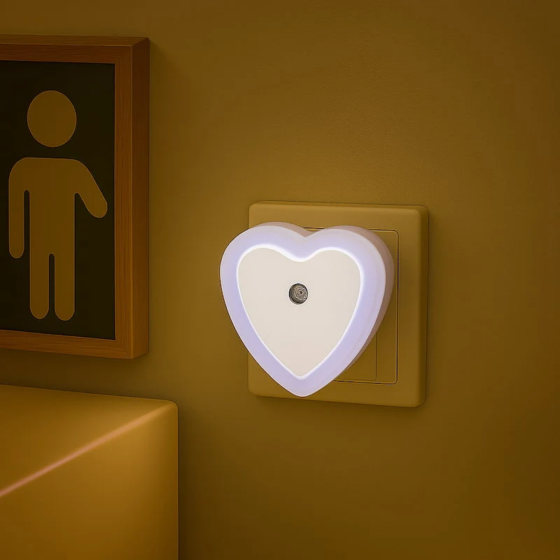 Veilleur cœur sur prise avec capteur - LoveLight