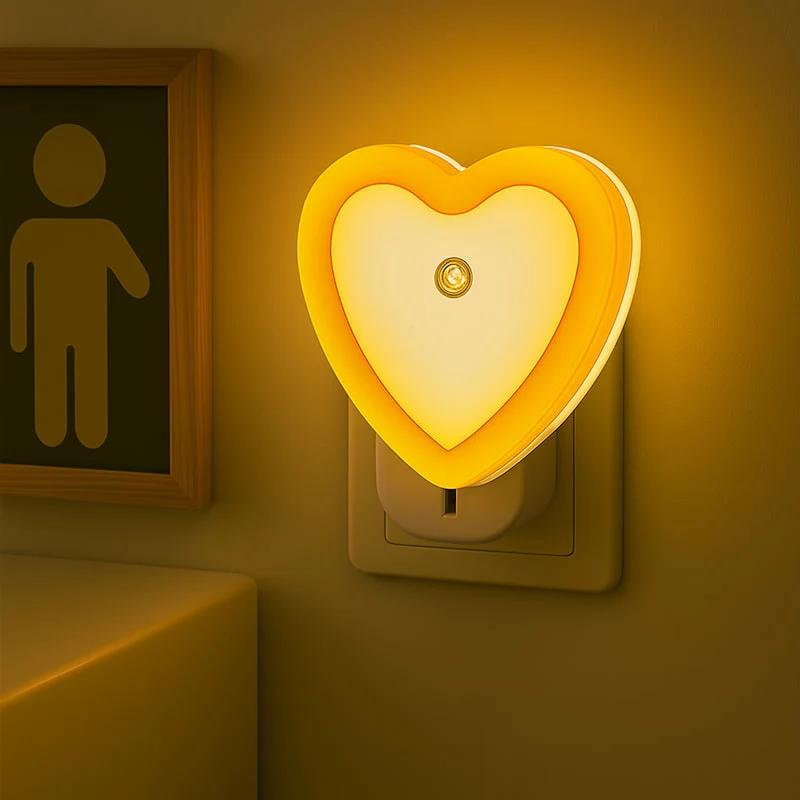 Veilleur cœur sur prise avec capteur - LoveLight
