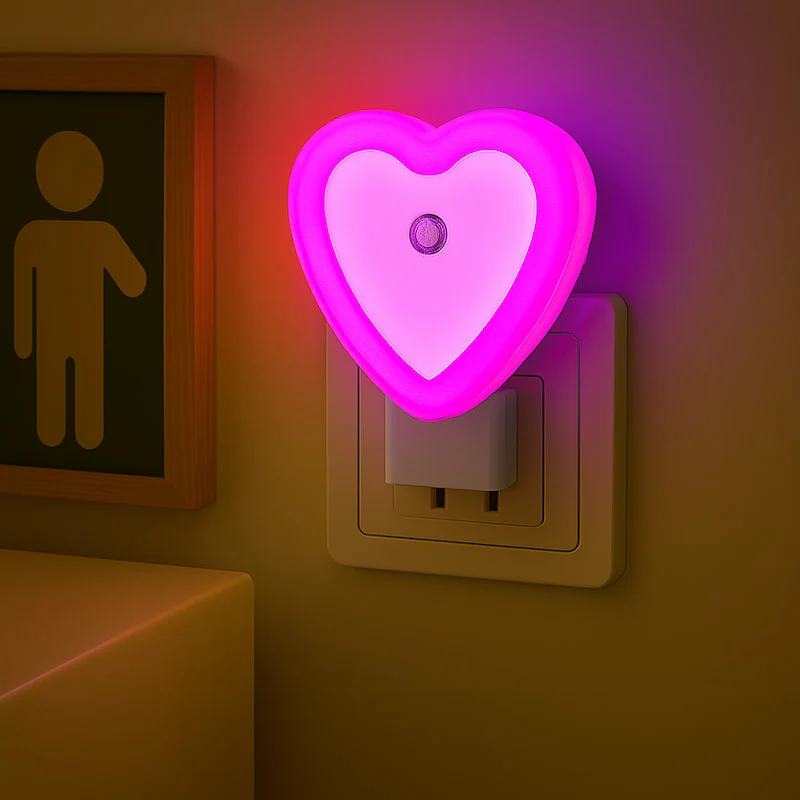 Veilleur cœur sur prise avec capteur - LoveLight