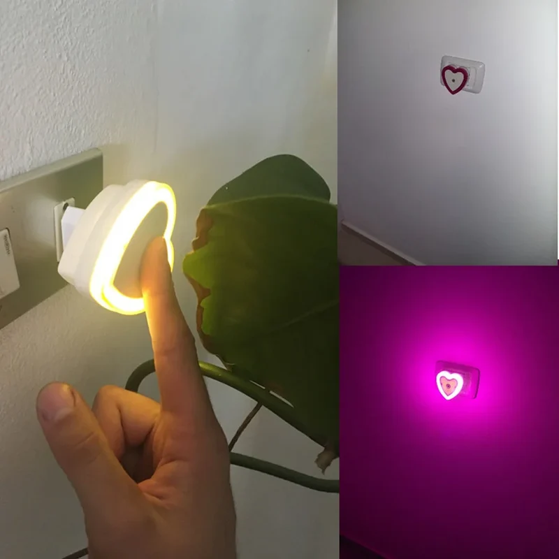 Veilleur cœur sur prise avec capteur - LoveLight