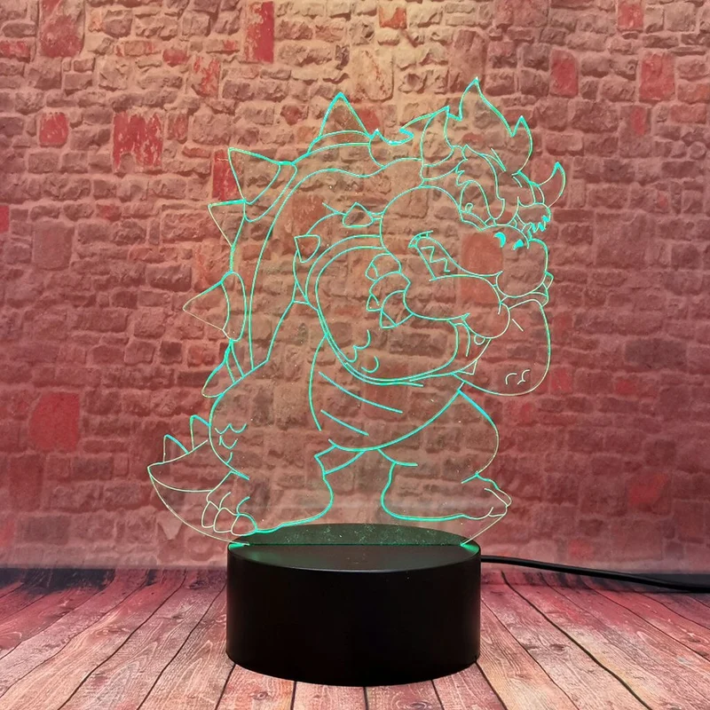 Bowser Koopa Nachtlicht mit Farbwechsel Effekt LED Lampe