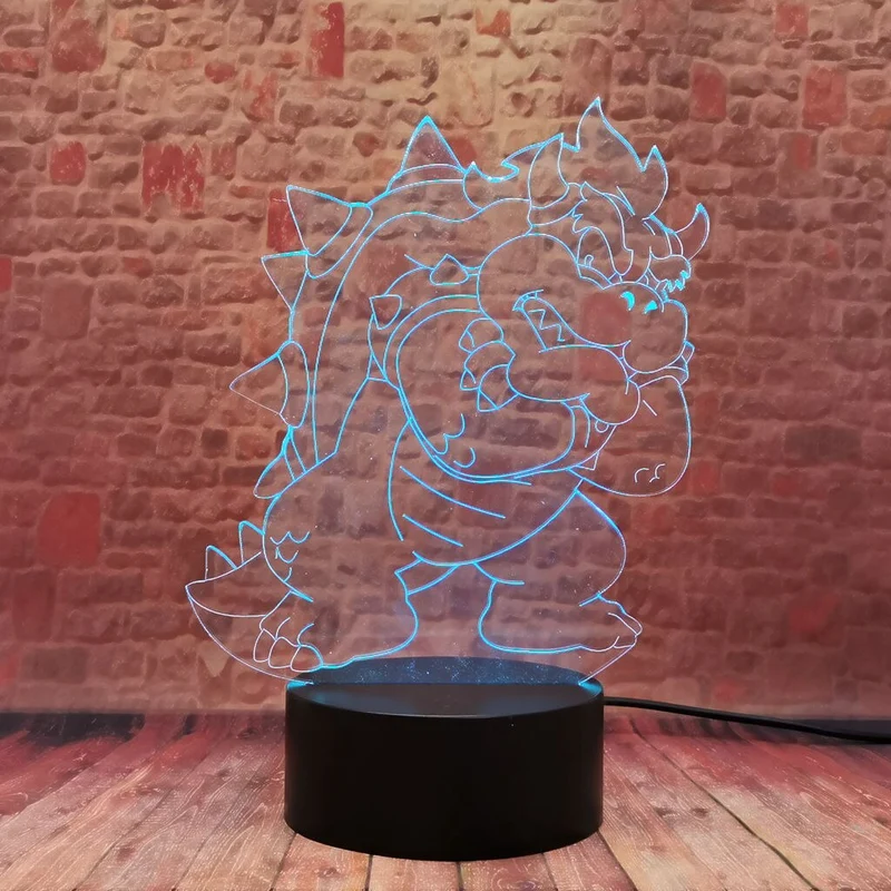 Bowser Koopa Nachtlicht mit Farbwechsel Effekt LED Lampe