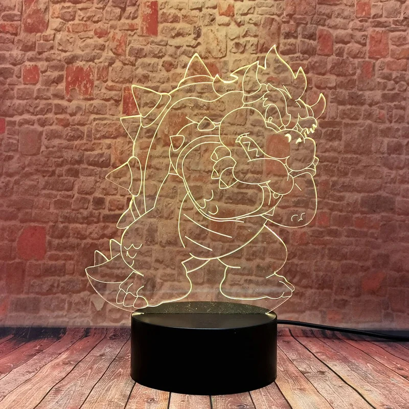 Bowser Koopa Nachtlicht mit Farbwechsel Effekt LED Lampe