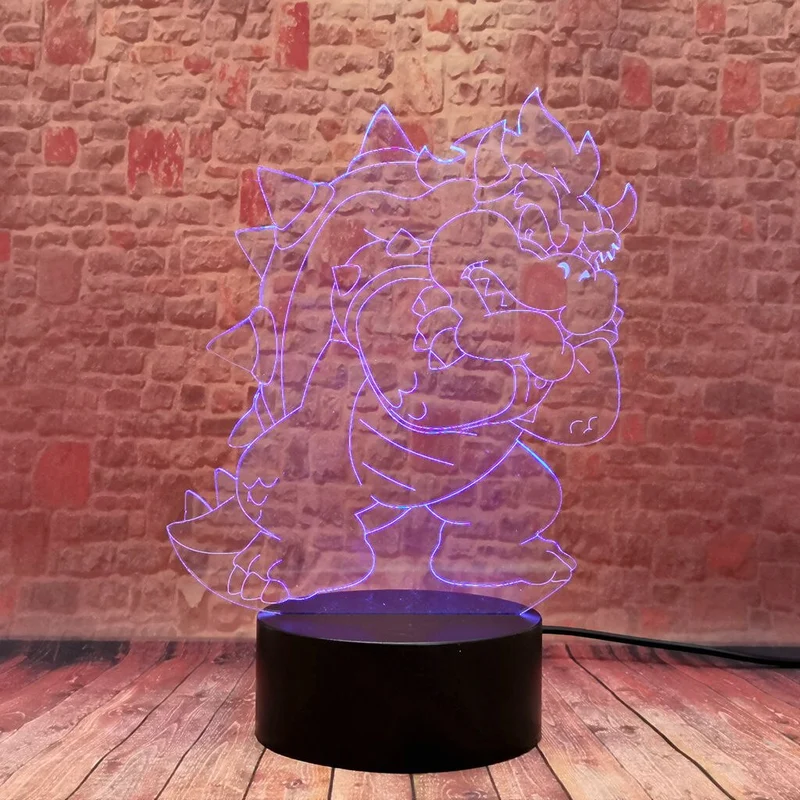 Bowser Koopa Nachtlicht mit Farbwechsel Effekt LED Lampe