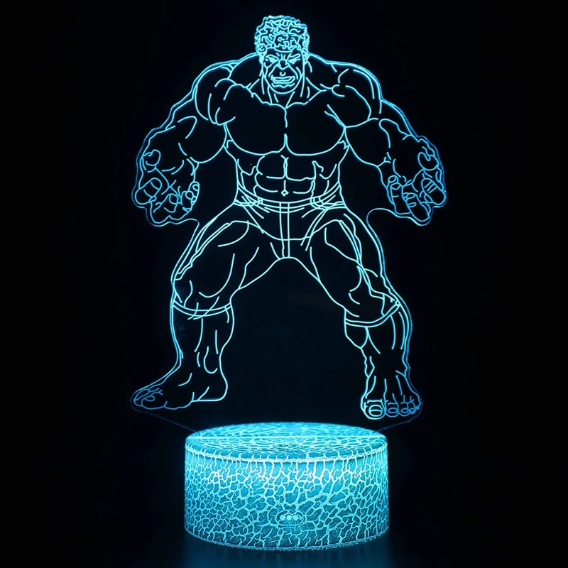 Avengers Hulk 3D Nachttischlampe mit Farbwechsel und Fernbedienung