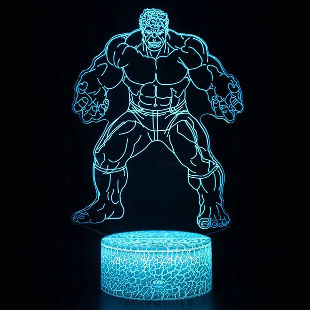 Avengers Hulk 3D Nachttischlampe mit Farbwechsel und Fernbedienung