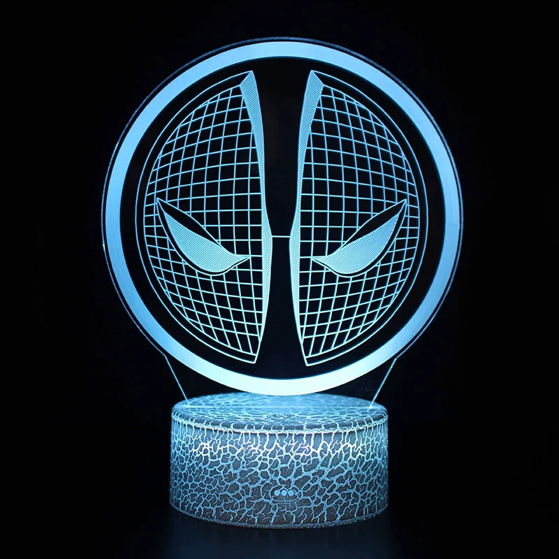 Deadpool Lampe, Nachttischlampe, 3D Effekt und Farbwechsel