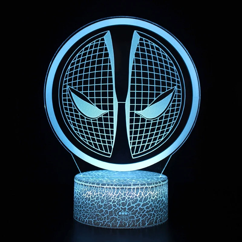 Deadpool Lampe, Nachttischlampe, 3D Effekt und Farbwechsel