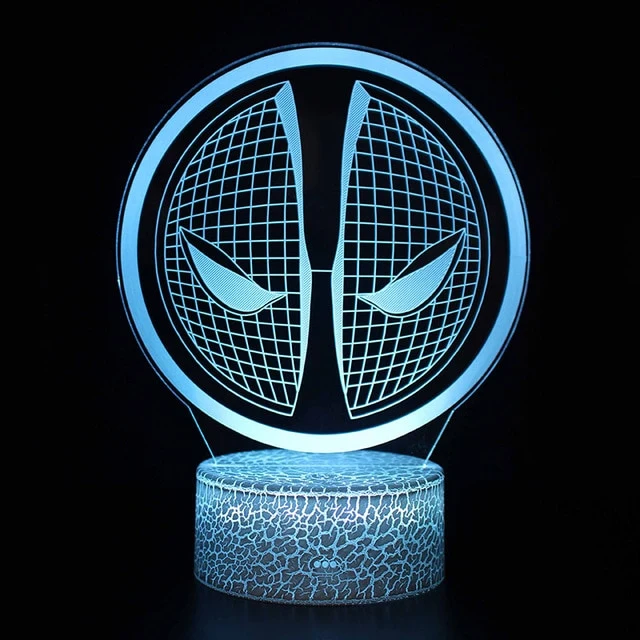 Deadpool Lampe, Nachttischlampe, 3D Effekt und Farbwechsel