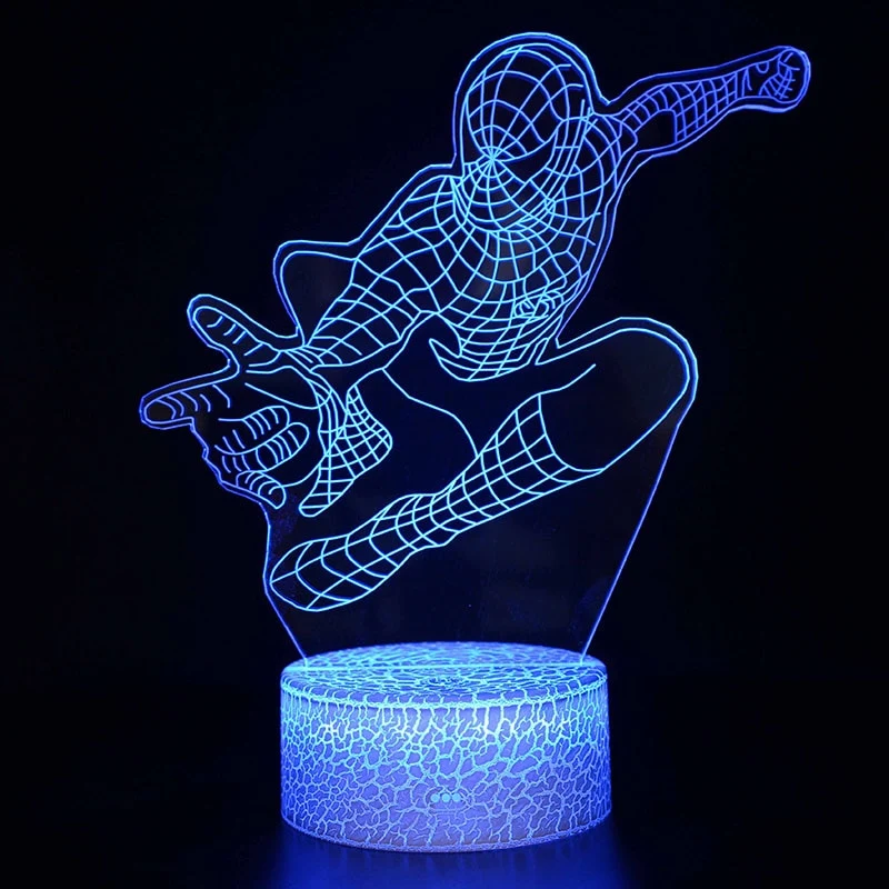 Spiderman Nachttisch Lampe - verschiedene Spider Man Lampen Motive - Farbwechsel
