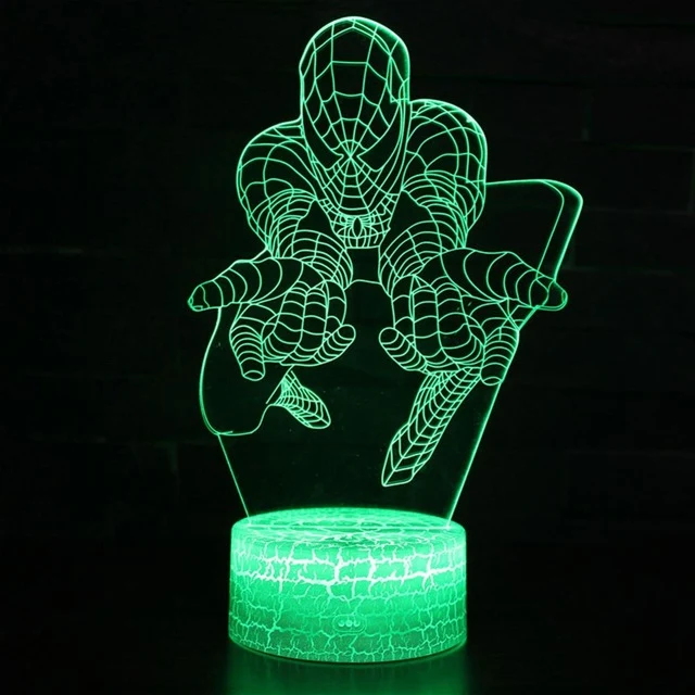 Spiderman Nachttisch Lampe - verschiedene Spider Man Lampen Motive - Farbwechsel