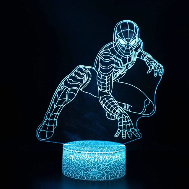 Spiderman Nachttisch Lampe - verschiedene Spider Man Lampen Motive - Farbwechsel