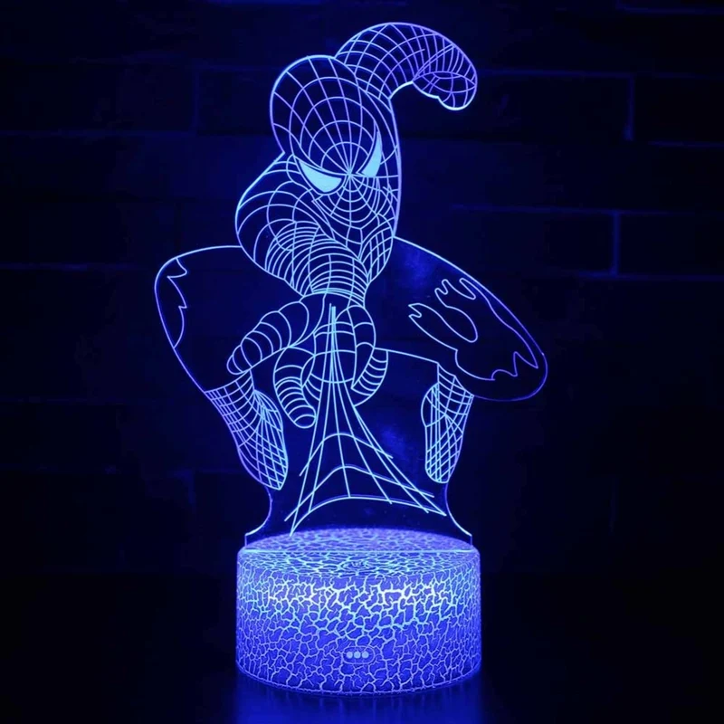 Spiderman Nachttisch Lampe - verschiedene Spider Man Lampen Motive - Farbwechsel