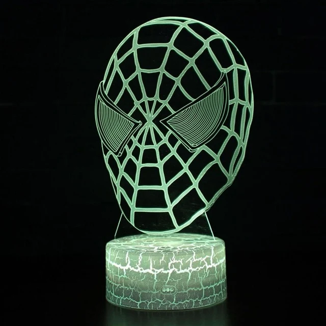 Spiderman Nachttisch Lampe - verschiedene Spider Man Lampen Motive - Farbwechsel