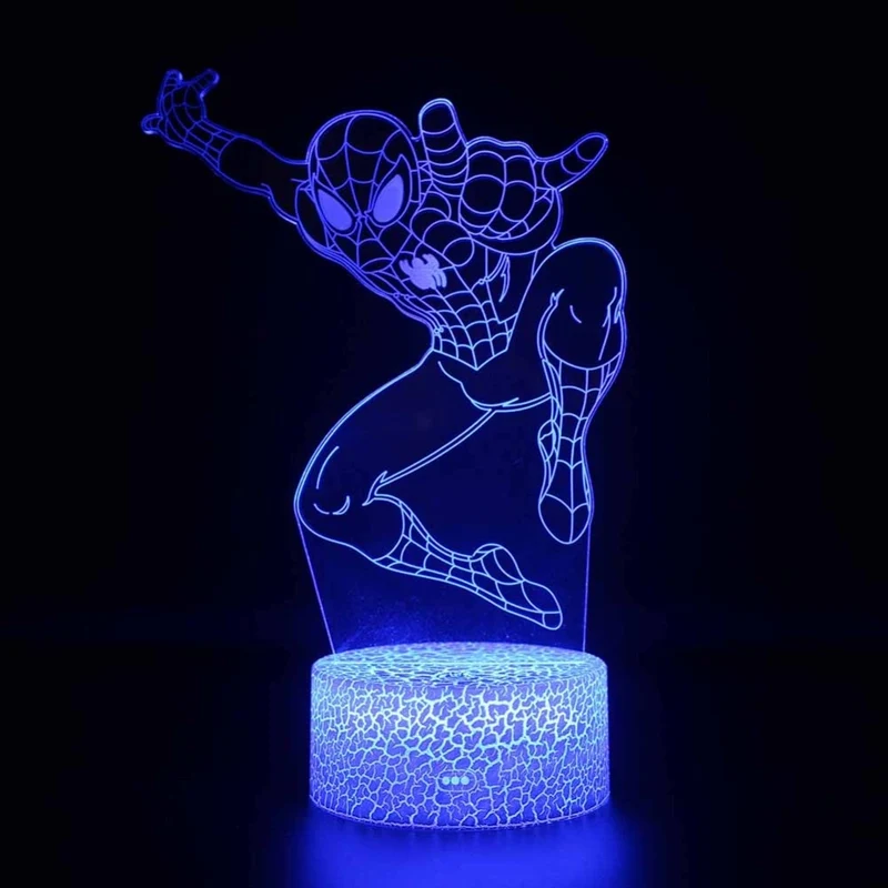 Spiderman Nachttisch Lampe - verschiedene Spider Man Lampen Motive - Farbwechsel