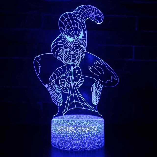 Spiderman Nachttisch Lampe - verschiedene Spider Man Lampen Motive - Farbwechsel