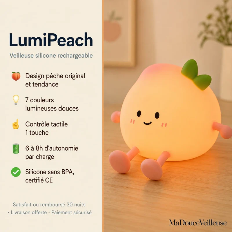 Veilleuse pêche - LumiPeach