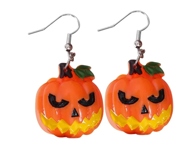 Halloween Ohrringe Geist Kürbis Skelett Bonbon Auge Party Schmuck,2er-Set-1 Paar