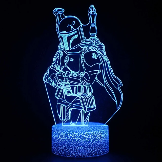 Star Wars Mandalorian Nachtlicht Lampe mit 3D Effekt