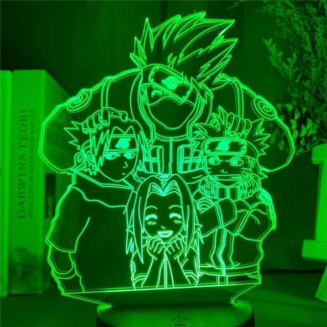 Naruto Uzumaki LED Nachtlampe Sasuke Kakashi Hatake Kids Slaapkamer Nachtlampje Itachi Uchiha