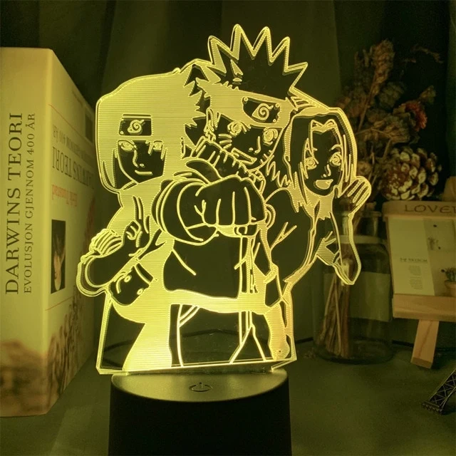 Naruto Uzumaki LED Nachtlampe Sasuke Kakashi Hatake Kids Slaapkamer Nachtlampje Itachi Uchiha