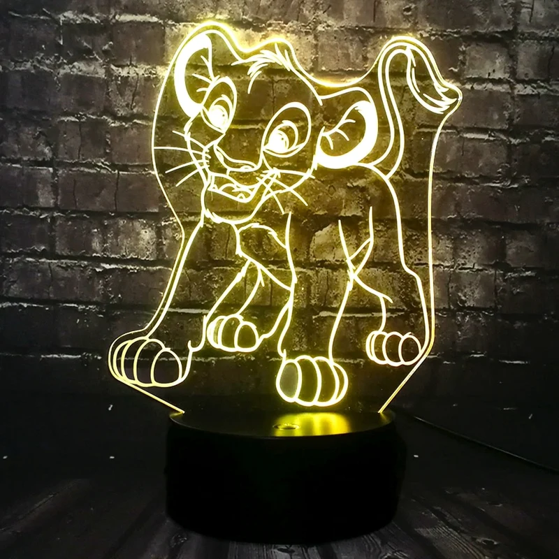 Simba König der Löwen Lampe, Nachtlicht, Tischlampe mit magischen Farbwechsel