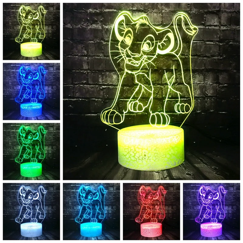 Simba König der Löwen Lampe, Nachtlicht, Tischlampe mit magischen Farbwechsel