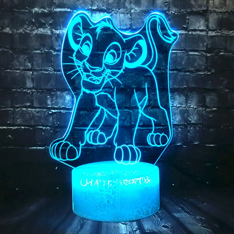Simba König der Löwen Lampe, Nachtlicht, Tischlampe mit magischen Farbwechsel