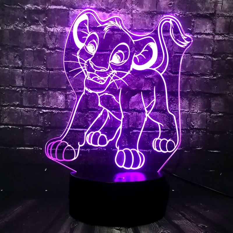 Simba König der Löwen Lampe, Nachtlicht, Tischlampe mit magischen Farbwechsel